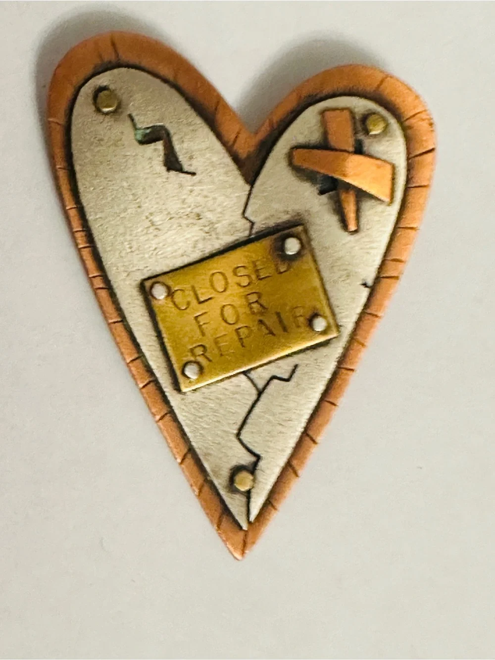 Vintage Laurie Flannery Signed Mixed Metal 